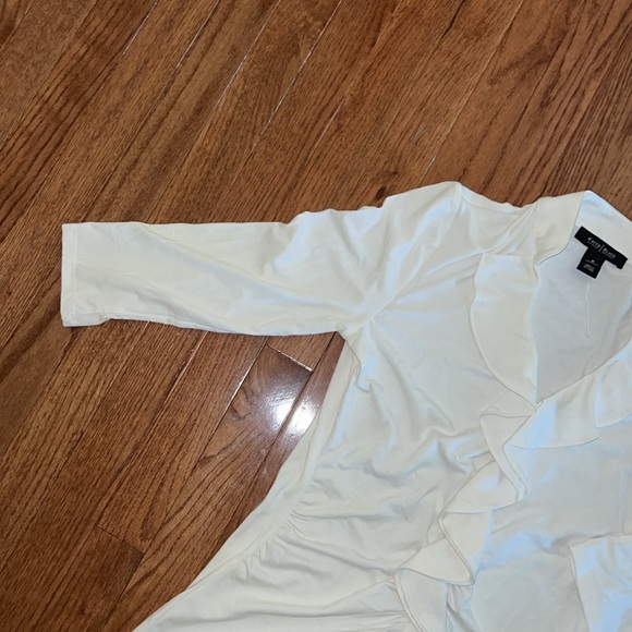 White House Black Market Quarter Sleeve White Blouse Women’s Size Small - Picture 4 of 8